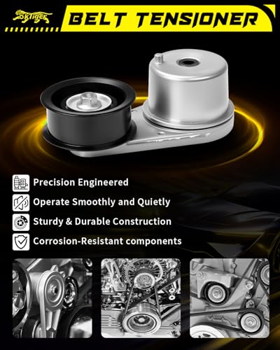 Oktiger Belt Tensioner Assembly with Pulley for Nissan 370Z 2009-2019, 350Z GT-R, for Infiniti G37 2008-2013, G35 EX35 Fx35 EX37 2013 Q40 Q50 QX50 QX70 Belt Tensioner OE# 119551EA0A 119551EA0B 39129 - size: 39129
