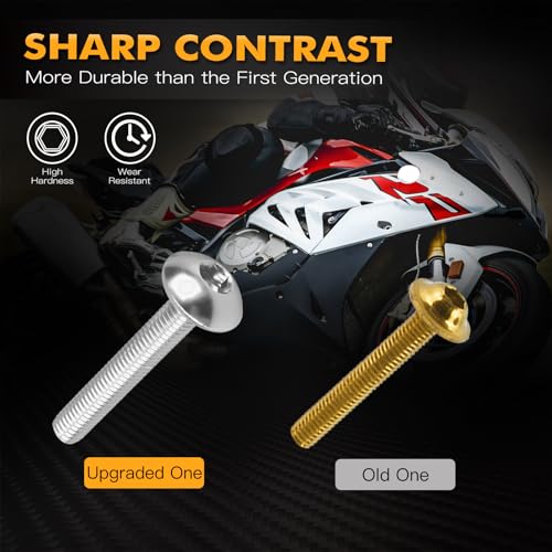 NICECNC 253Pcs Motorcycle Fairing Bolt Kit, M5 M6, Titanium Alloy, Silver - color: silver