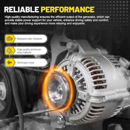 130 Amp Alternator Compatible with Chevrolet Cruze 2012-2015 1.4L Cruze Limited 2016 1.4L Replaces 11654N 13573791 13577411 13581891 13588290 13597227 CW Rotation 5-Groove Pulley