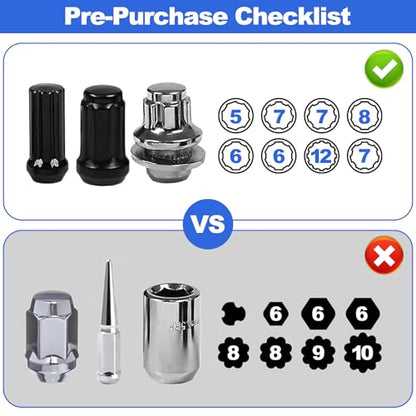 Spline Lug Nut Socket Set - 8 Pieces - size: 8 Pieces