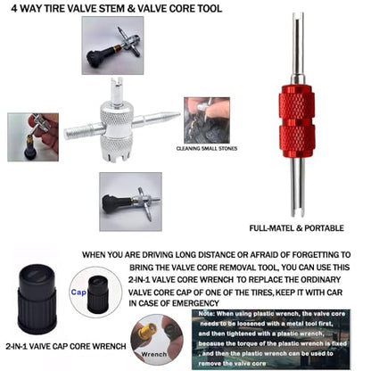 Tire Valve Stem Removal Tool with Heavy Duty Hook & Longer Puller
