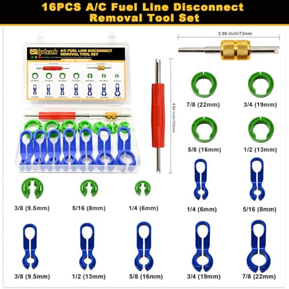 Siptenk Car A/C Repair Kits for R12 & R134A Systems 5 Sets 926PCS - color: 5 Sets 926PCS Car A/C Repair Kits