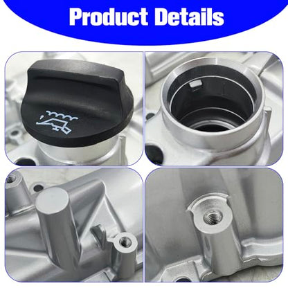 55580751 Aluminum Engine Valve Cover Compatible with 2016-2019 Chevy Malibu Hybrid 1.8L L4 Replace# 25203563 - color: 2016-2019 Chevy Malibu Hybrid
