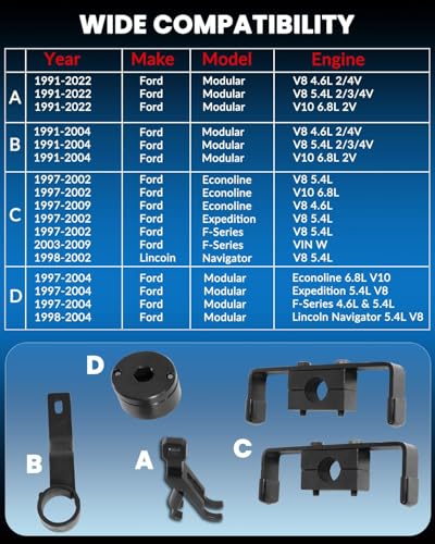 DPTOOL Engine Timing Tool Kit for Ford 4.6L 5.4L 6.8L 2-Valve and 4-Valve - size: 5PC