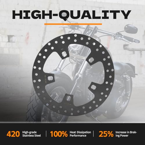 TOFR 11.8" Front Rear Brake Rotors with Pads for Harley Touring 2014-2023 - color: Black