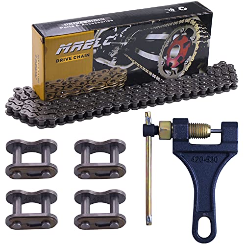 420H Motorcycle Chain+ Chain Breaker,106-Link Heavy Duty Drive Chain - size: 106