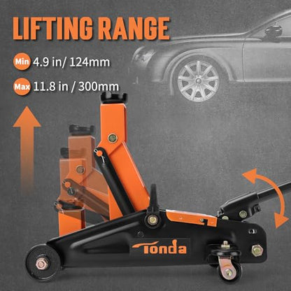 TONDA Floor Jack, 3,800 lb Hydraulic Car Jack, 4.9"-11.8", Black - color: 2T Black