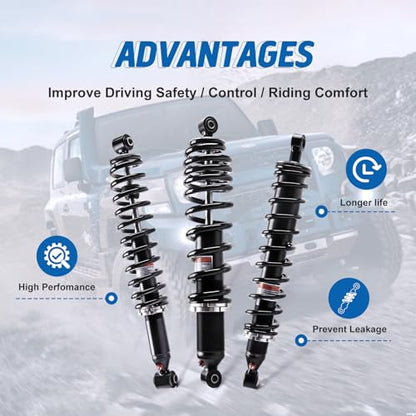 KLV ATV Monotube Rear Shocks,Struts for Kawasaki Mule 45014-1435, 2pcs