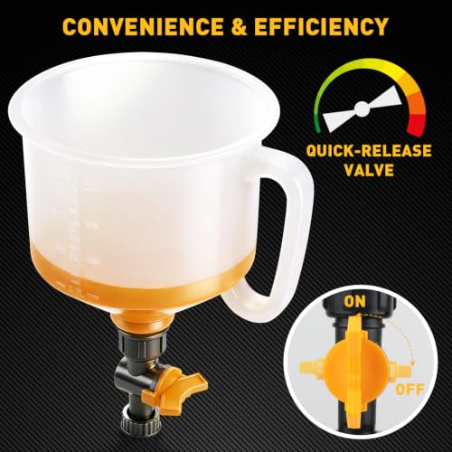 20-Piece No-Spill Coolant Funnel Kit, Cooling System Funnels Kits, Spill Proof Funnel Bleeder, Radiator Funnels Kit with Adapters, Extensions, Flexible Hose, Circular-Funnel, Towel for Automotive Use - color: New Version Orange