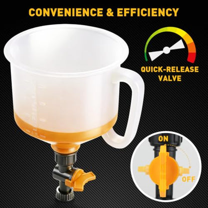 20-Piece No-Spill Coolant Funnel Kit, Cooling System Funnels Kits, Spill Proof Funnel Bleeder, Radiator Funnels Kit with Adapters, Extensions, Flexible Hose, Circular-Funnel, Towel for Automotive Use - color: New Version Orange