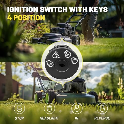 Oyviny Lawn Mowers Ignition Switch Replaces 532175566 925-1741 175566 175442 GY20074 94762 163968 Ignition Switch with Keys 7 Terminals for Husqvarna John Deere Cub Cadet Craftsman Mower