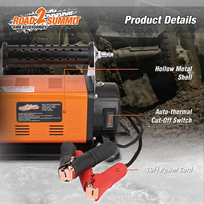 Heavy Duty Portable 12V Air Compressor Kit Inflate 6.35CFM (180L/ Min), Max 150PSI, Off-Road Air Compressor Kit for 4x4 Vehicle RV, Air Pump for ATVS Tire, for Car and SUV Tire