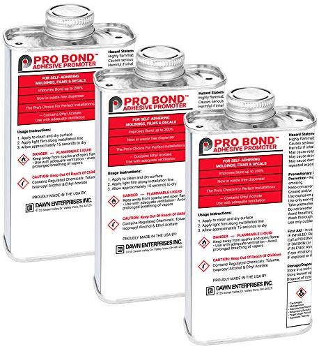Pro Bond Adhesive Promoter for Vinyl, Wraps, Window Tint, Automotive Molding - 8 oz Can (3 Pack) - size: 8 oz - Pack of 3