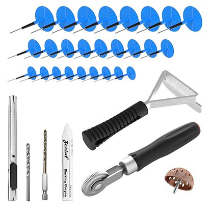 Tire Repair Patch Plug Kit (3 Sizes: 1/6" x1 3/8"/1/4" x1 3/4"/3/8" x2 3/8") with Complete Tool Set for Car/SUV/Motorcycle Tire Puncture Repair