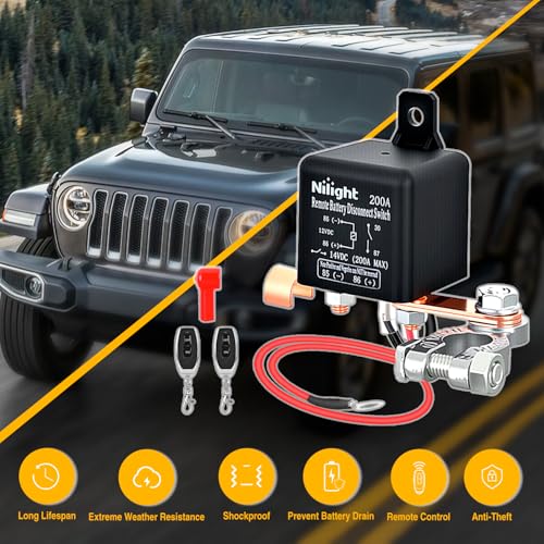 Nilight Remote Battery Disconnect Switch 12V 200A - color: 200A Remote Control
