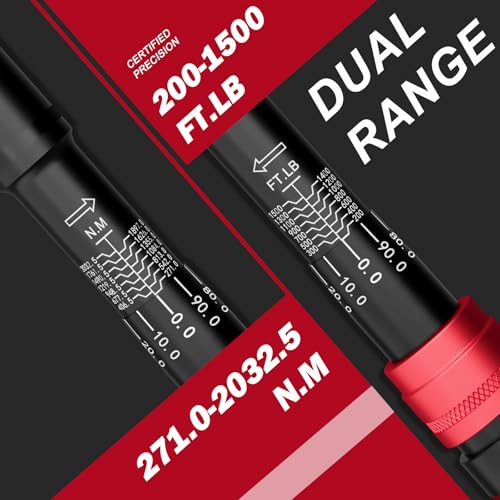 VANPO 1-inch Drive Click Torque Wrench, 200-1500 Ft-Lb, 70.87" Length - size: 1-Inch (200-1500 Ft-Lb / 271.0-2032.5 Nm)