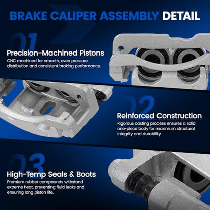 Front Brake Calipers Assembly for Chevrolet Silverado 1500 99-06 - size: Front [18B4729 & 18B4728]