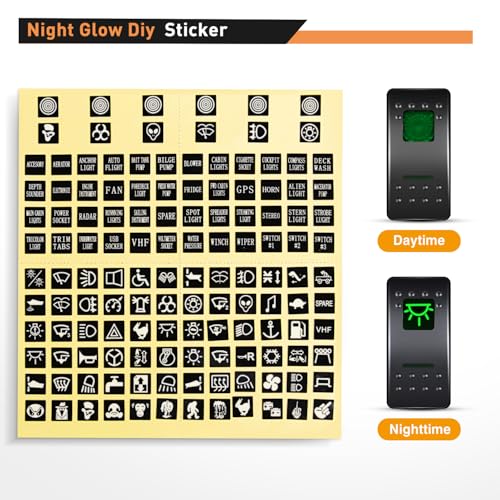 Nilight 3 Gang Rocker Switch Panel SPST On Off 5PIN Electrical Toggle Green - color: Green, size: 3 Gang
