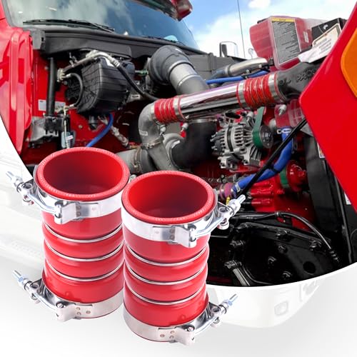 3" X 6" Silicone Charge Air Cooler Hump Hose with Clamps,4PCS Red - color: Red, size: 3" x 6"
