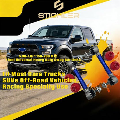5.90-7.87'' 150-200 M12 Front Universal Heavy Duty(HD) Adjustable Aluminium Sway Bar Links Kit Replace OEM, Fit Most Cars Trucks SUVs Off-Road Vehicles Racing Specialty Use - size: 150-200 M12 Front