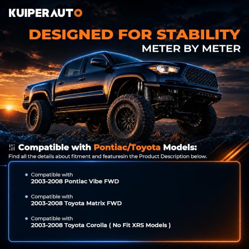 KUIPERAUTO Rear Struts Pair Complete Assembly Shocks Absorbers Coil Spring Compatible for 2003-2008 Toyota Matrix/Pontiac/Corolla 171373R 171373L (2PCS) - size: 2x Rear Struts, style: 2003-2008 Corolla
