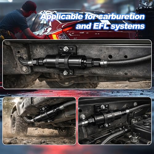 10 Micron EFI Fuel Filter, Reusable Washable Inline Aluminum Filter