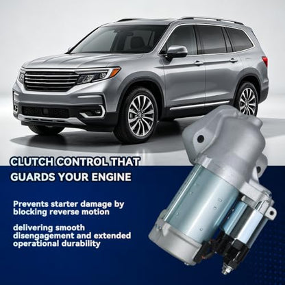 31200-RK1-A71 10912N Starter Motor for 2016-2020 Honda Pilot, 2014-2017 Odyssey, 2017-2019 Ridgeline & 2014-2015 Acura MDX, 2012-2014 TL, V6 3.5L 3.7L, 12V 1.8KW 19 Teeth CCW - size: 428000-7020