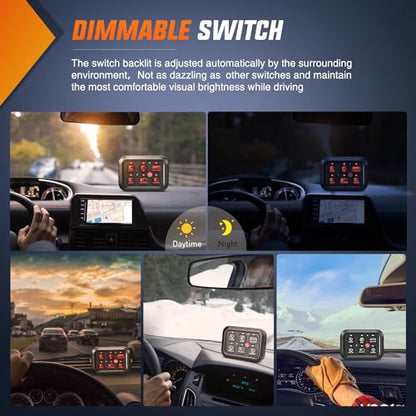 Nilight 6 Gang Switch Panel Relay System Automatic Dimmable - color: Red, size: 6 Gang Switch