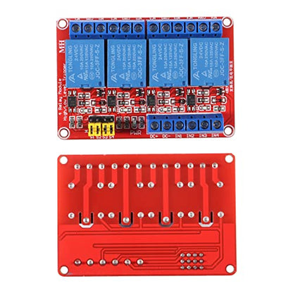 2pcs Relay Module 24V Relay Board Shield 4 Channel with Optocoupler Isolation Suport High/Low Level Trigger - color: 24V