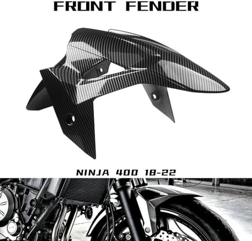 Motorcycle Front Fender, For KAWASAKI Ninja 400 Z400 2017-2024, Mudguard Protector Splash Guard Fit Fairings Kit (Carbon Fibre Texture) - style: Carbon Fibre Texture