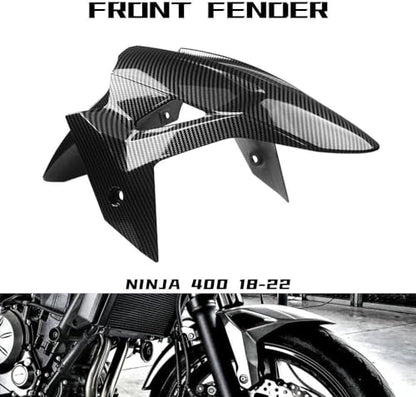Motorcycle Front Fender, For KAWASAKI Ninja 400 Z400 2017-2024, Mudguard Protector Splash Guard Fit Fairings Kit (Carbon Fibre Texture) - style: Carbon Fibre Texture