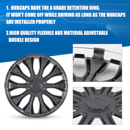 Winjet 16 inch Universal Hubcaps for Steel Wheel Rims Cover,Snap On Car Truck SUV Wheel Rim Covers,Steel ABS+PC Material Set of 4(16 inch,Black Lacquer & White Lacquer) - color: Black Lacquer & White Lacquer (5086-BW-16), size: 16 inch