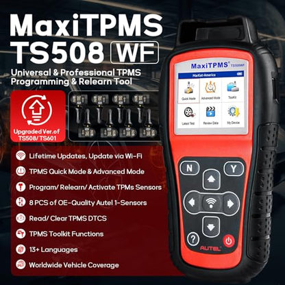 Autel MaxiTPMS TS508WF KIT 2026 TPMS Programming Tool with 8PCS MX Sensor ﻿