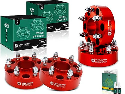 YHTAUTO 6x5.5 Hub Centric Wheel Spacers 2 Inch for Chevy, GMC, Cadillac - color: Red, size: 2 Inch(4PCS)