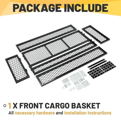 KUAFU ATV UTV Cargo Basket Luggage Carrier Storage Rack Compatible with TRX - size: Front