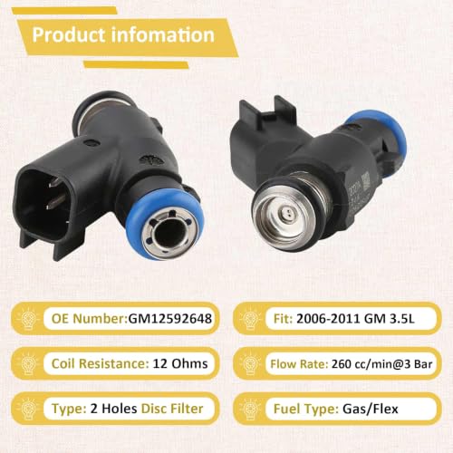 (Set of 6) 2006-2011 Impala Malibu 3.5 Fuel Injectors