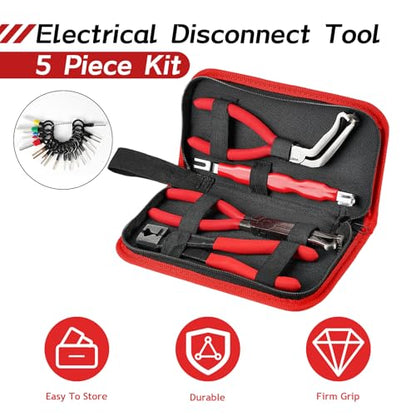 Electrical Disconnect Pliers,Hose Clamp Pliers,Electrical Connector Removal Tool,18Pcs Terminal Removal Tool Kit,Vantora 5Pcs Automotive Tools for Car Wiring and Fuel Line