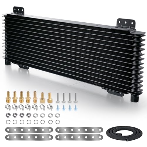 40k Transmission Cooler Kit LPD47391, Heavy Duty 40,000 GVW Low Pressure Drop Oil Cooler, Brazed Aluminum Trans Cooler Compatible with Tru-Cool 40k for Trucks, RVs & Towing Vehicles (Black) - color: Black
