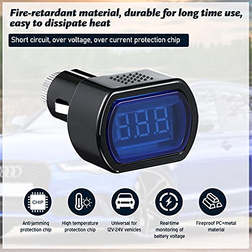 4 Pieces Dc 12v-24v LED Digital Car Voltmeter for Auto Car Motorcycle Truck