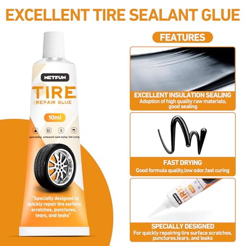 40 PCS Quick Fix Tire Plug Kit with 3 Tubes of Black Tire Sealant - size: 40PCS & 3 SEALANT