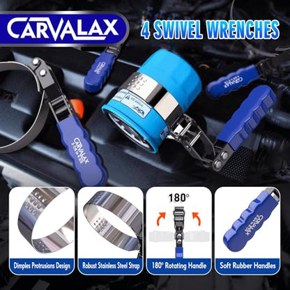 CARVALAX 8PCS Oil Filter Wrench Set