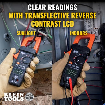 Klein Tools CL810 Digital Clamp Meter, 600A AC/DC Auto Ranging & Worklight - size: 1000V/600A