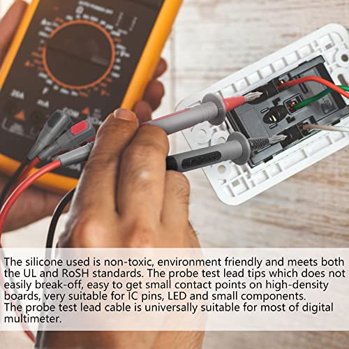 HANDSKIT Multimeter Test Leads, 4mm Banana Plug Leads with Alligator Clips