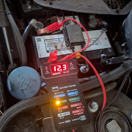 12V Car Battery Tester with LED Display & Indication, Digital Vehicle Battery Alternator Starter Load Tester, Auto Batteries Voltmeter Charging System Analyzer Monitor, Universal Fit