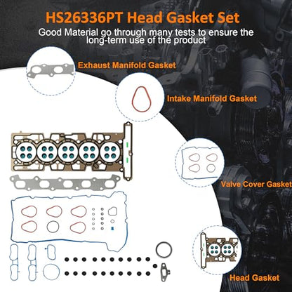 HS26336PT 3.5L Head Gasket Set with Head Bolts for Chevy GMC 04-06 - size: 1