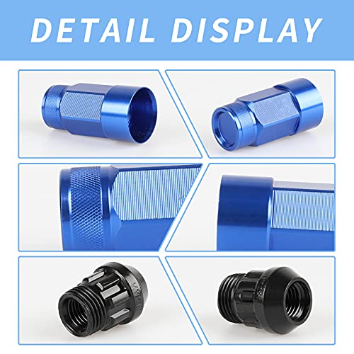 20PCS Closed End Lug Nuts M12X1.5 Wheel Rims Lug Nuts +Socket (Bule) - color: Blue