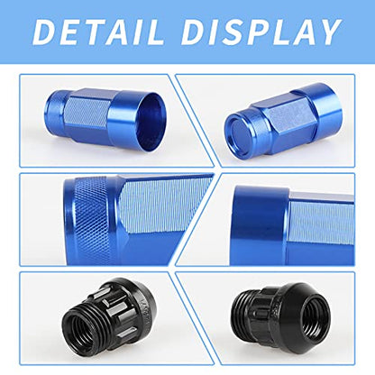 20PCS Closed End Lug Nuts M12X1.5 Wheel Rims Lug Nuts +Socket (Bule) - color: Blue