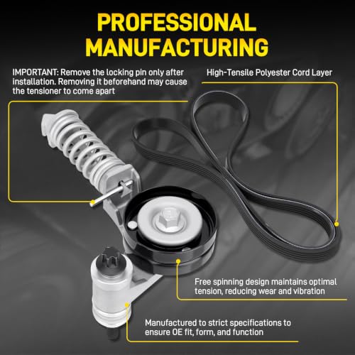 Belt Tensioner Assembly With Pulley & Serpentine Belt #55565236