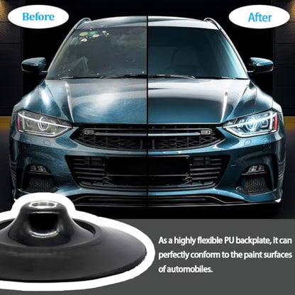 Car 5" Rotary Backing Plate, Flexible Hook-and-Loop Face PU Polisher Sander Plate for Car Care Detailing Finishing, 5/8" Thread Polishing Buffer Backing Pad, Universal for Vehicles - size: 5"