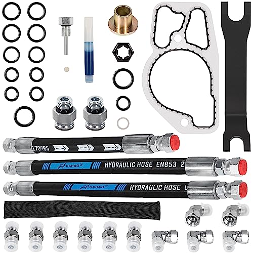 High Pressure Oil Pump HPOP Master Service Kit & Hoses Lines & Crossover Kit for Ford 7.3L Powerstroke Diesel engines F-series E-series Excursion 1999 2000 2001 2002 2003 Complete Set 38 PCS - style: Master Service Kit+Hoses Lines+Crossover Kit